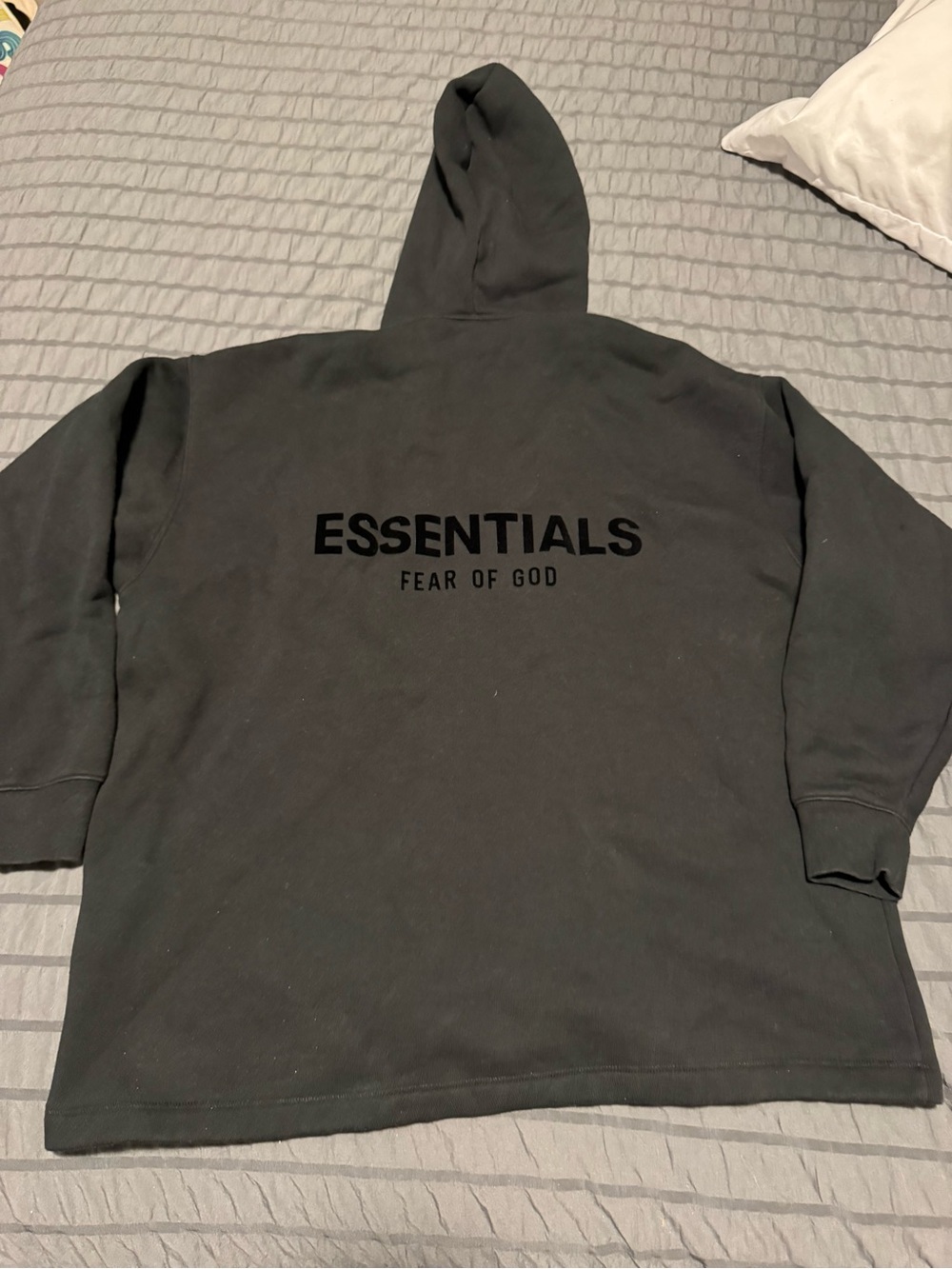 Unisex Essentials Fear of God Black Logo Hoodie